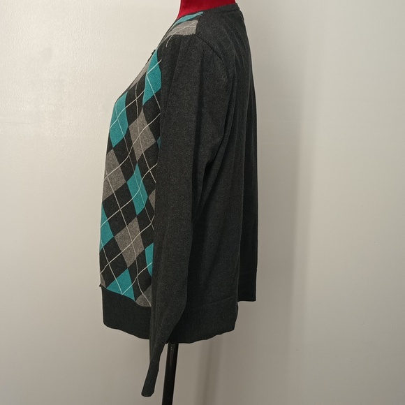 Womens XL preppy cardigan sweater casual round Neck button down Knit cardigan - Picture 3 of 10